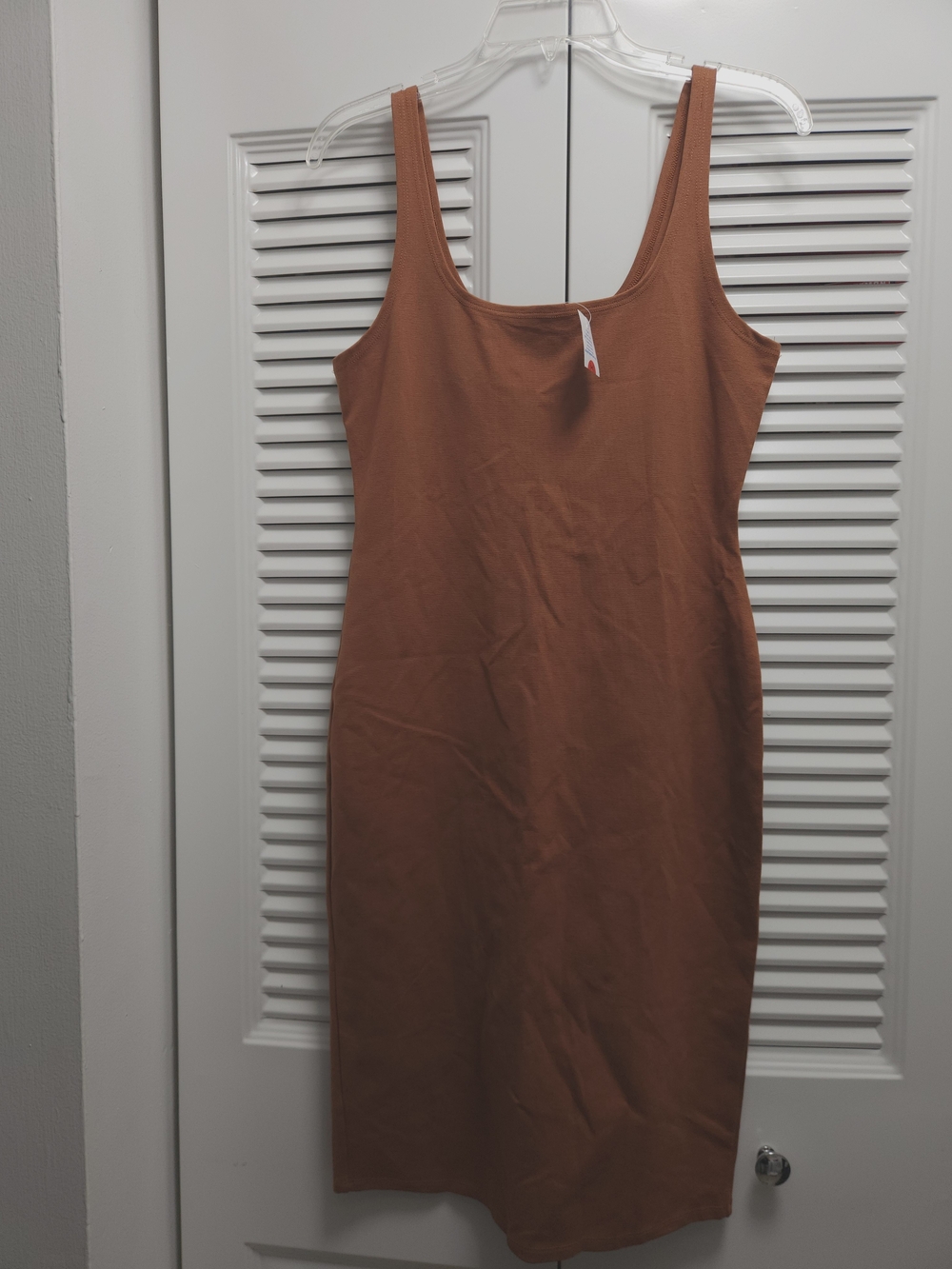 love J Scoop Neck Tank Midi Dress in Rust